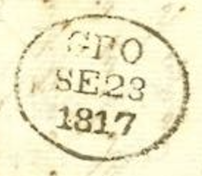 Handstruck stamp of India — Madras MX1 handstamp