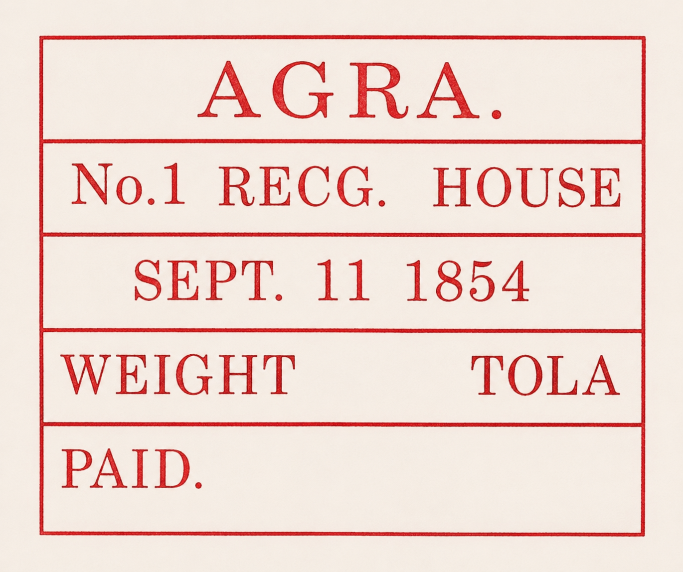 HG 14a handstamp from Agra