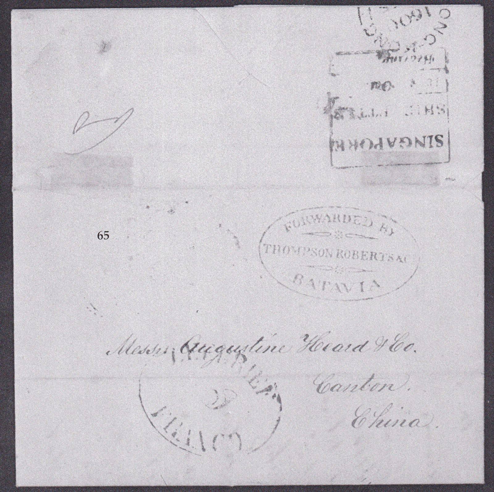 4 July 1845 Singapore FP 7 pre stamp cover — COV-4381