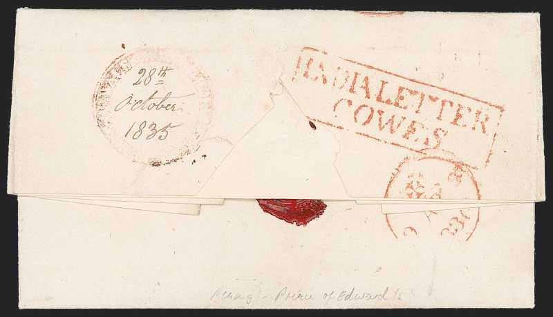 28 October 1835 Penang FP 3 pre stamp cover — COV-4082