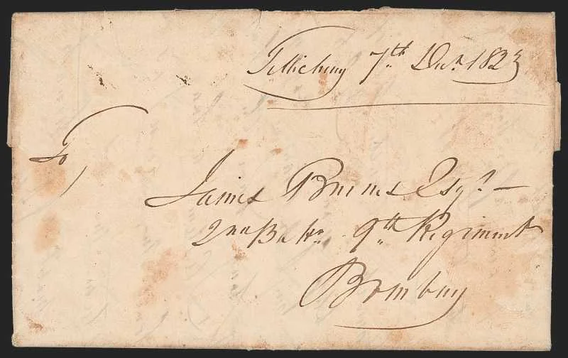 Tellicherry HG 1 pre stamp cover — back (COV-329)