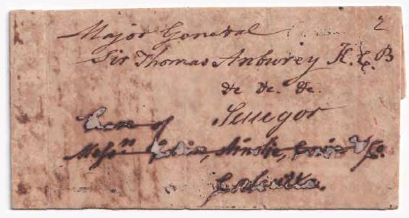 Calcutta SR42a pre stamp cover — scan 2 (COV-2867)