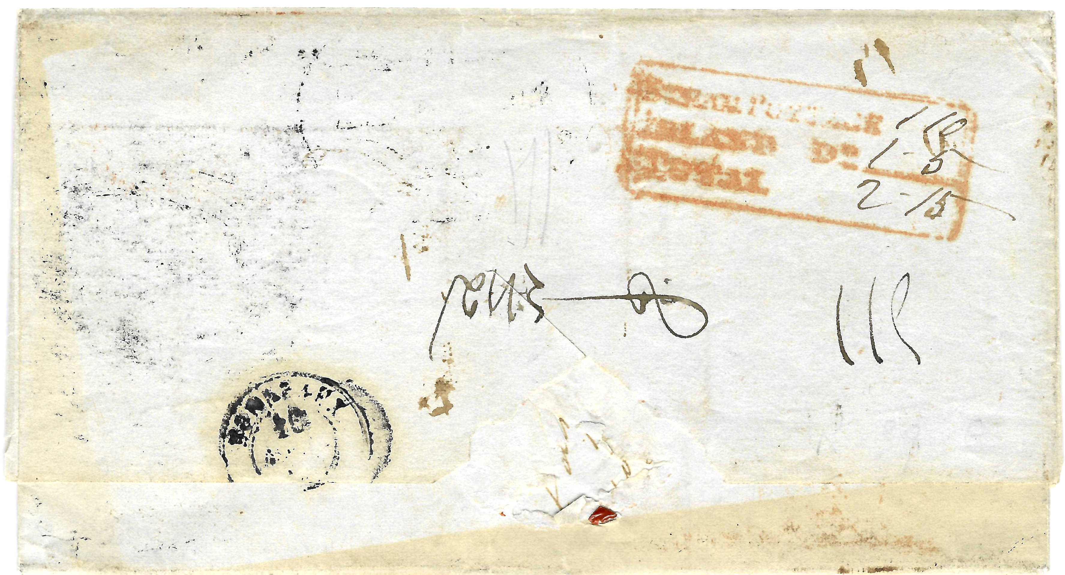 Calcutta SD13 pre stamp cover — back (COV-1695)