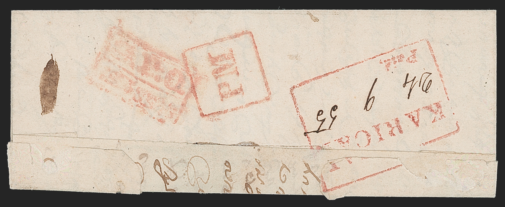 24 September 1855 Karical HG 1 pre stamp cover — COV-1281