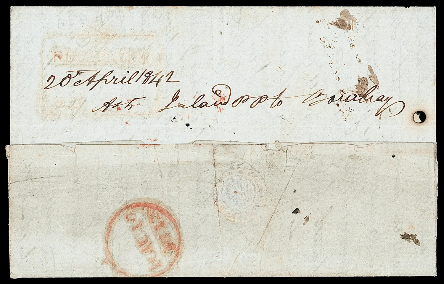 Negapatam HG 5 pre stamp cover — front (COV-294)