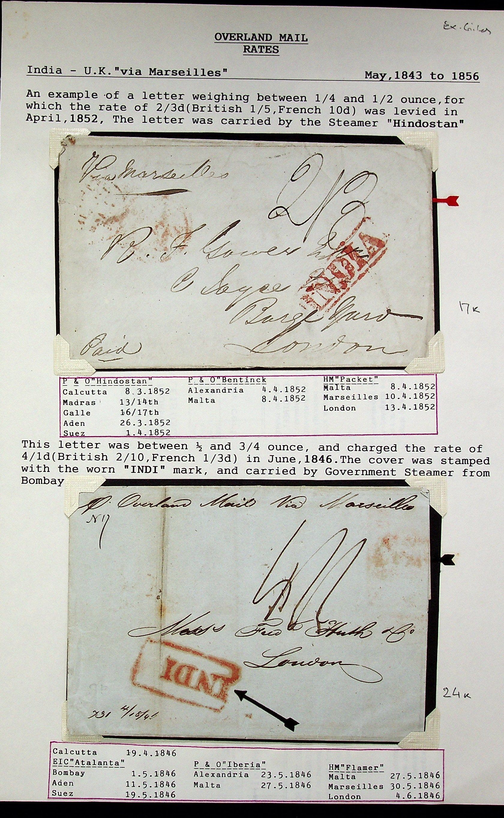 1846 Calcutta SD16a pre stamp cover — COV-3623