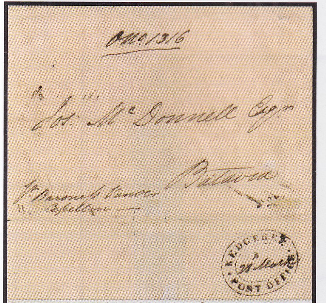 28 March 1817 Kedgeree HG 1 pre stamp cover — COV-1081