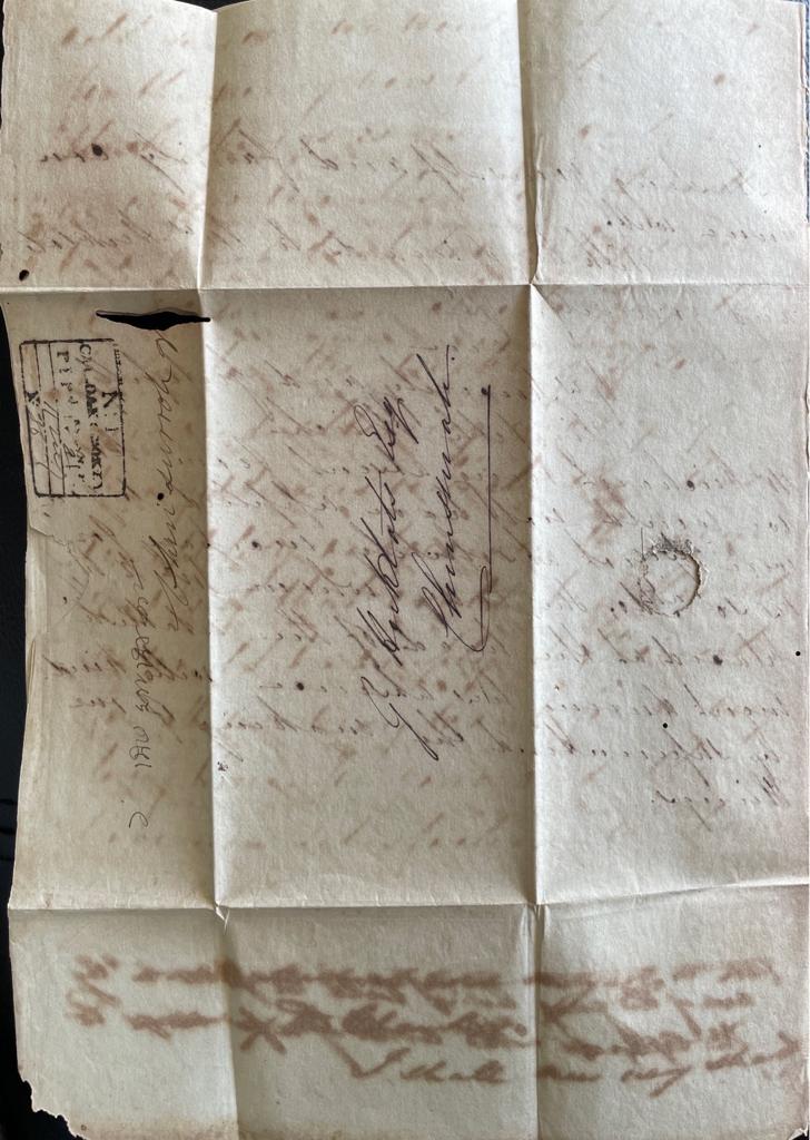 Calcutta HG 17 pre stamp cover — detail (COV-2881)