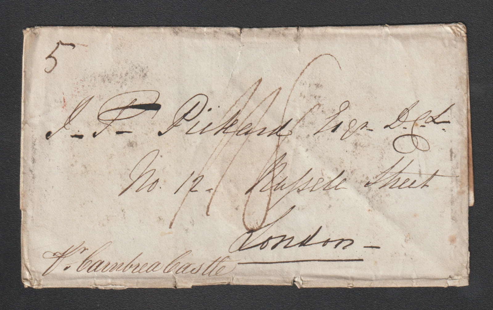 Calcutta SD9 pre stamp cover — back (COV-4626)