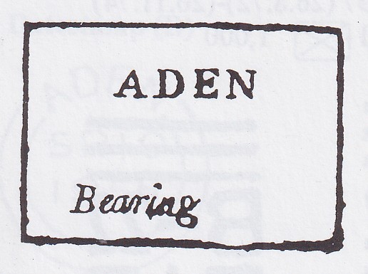 Handstruck stamp of India — Aden FP 3 pre-1854 handstamp