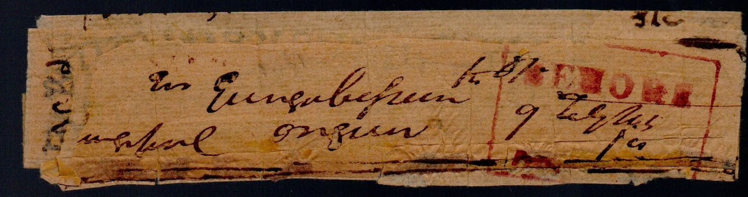 9 February 1845 Sehore HG 1 pre stamp cover — COV-2909