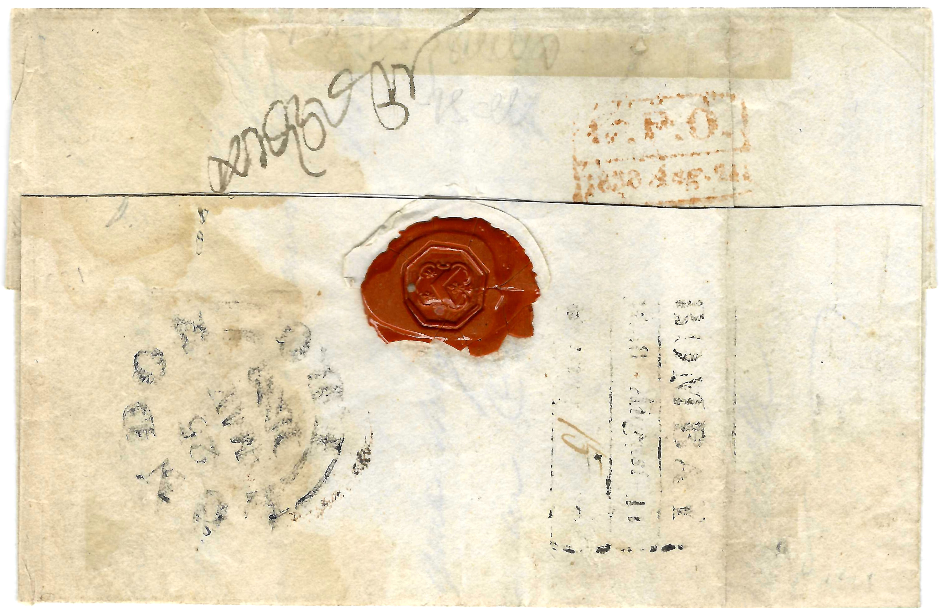 Bombay HG 19 pre stamp cover — back (COV-2875)
