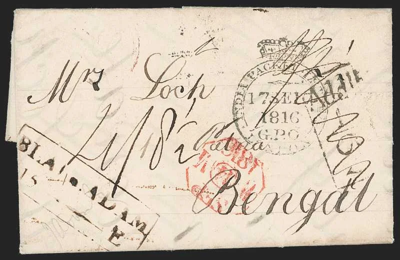 Calcutta SR7 pre stamp cover — back (COV-384)