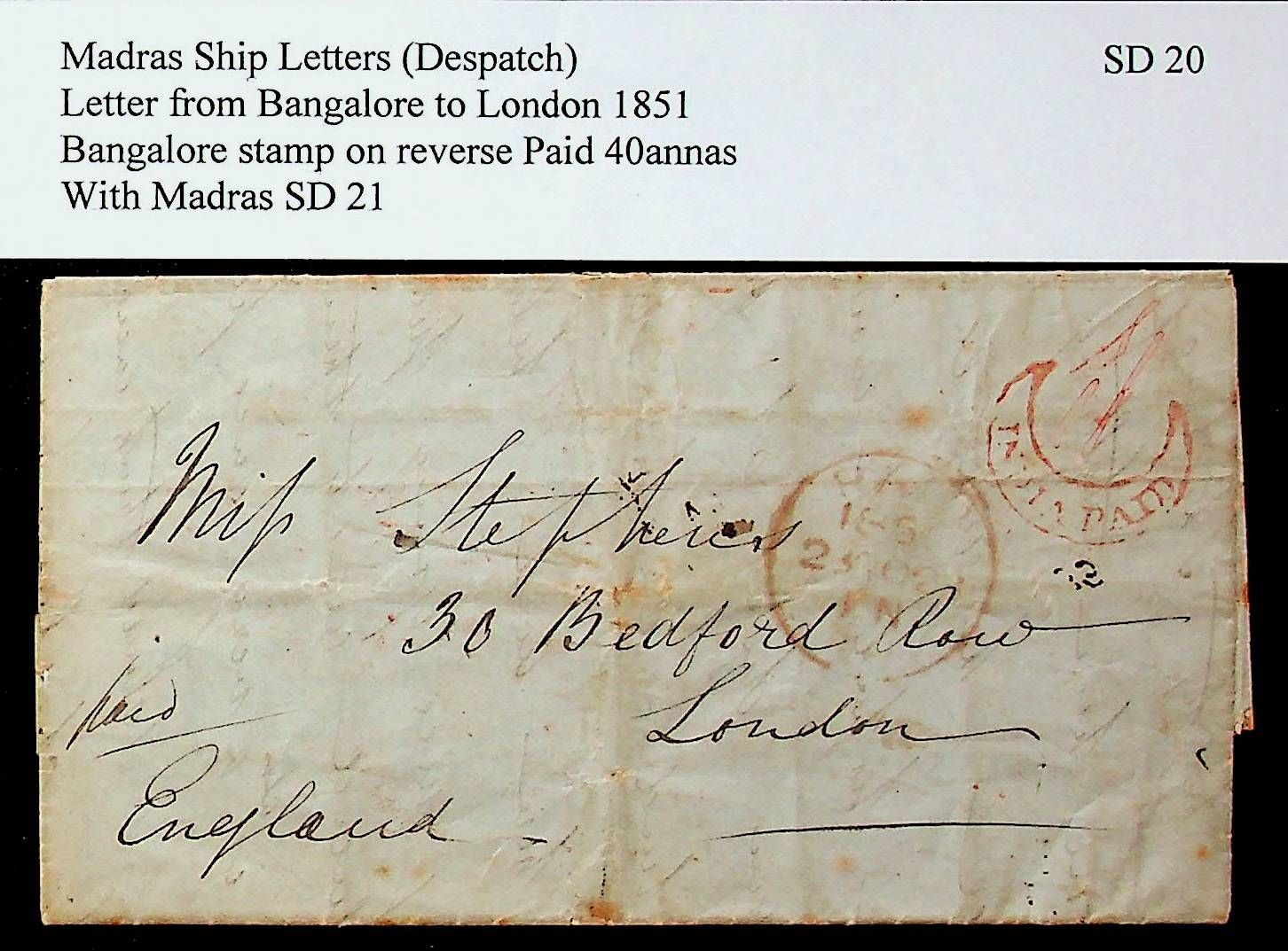 Bangalore HG 9 pre stamp cover — scan 2 (COV-3735)
