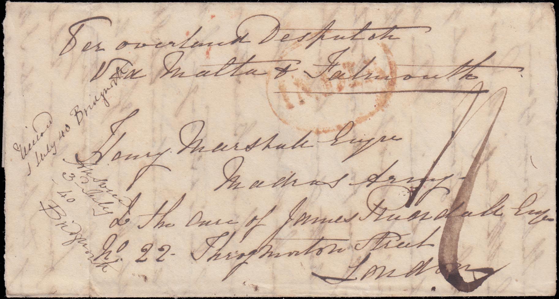 Almora HG 2 pre stamp cover — scan 3 (COV-3884)