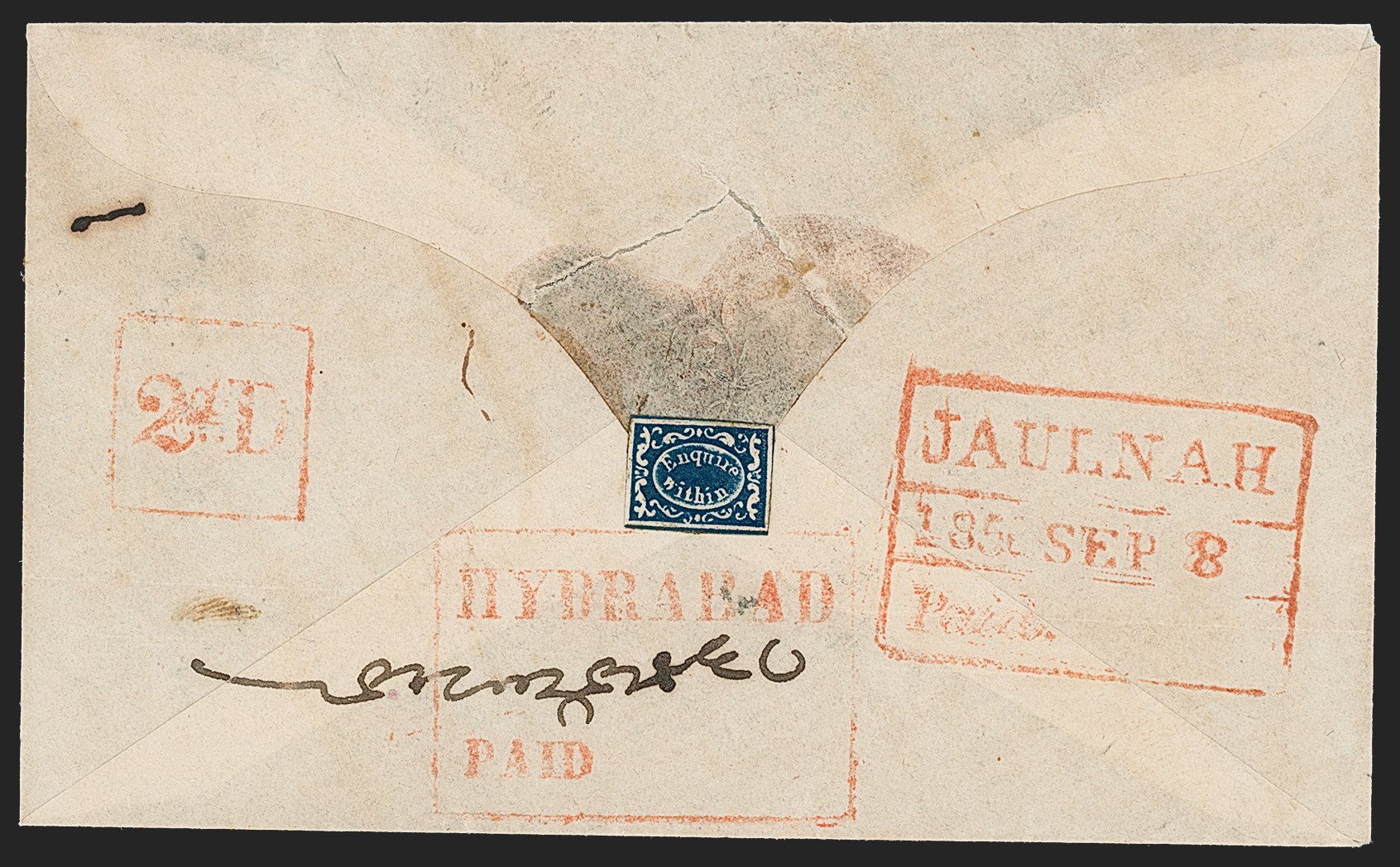Pre-stamp cover of India — Jalnah HG 5, scan 2 (COV-5329)