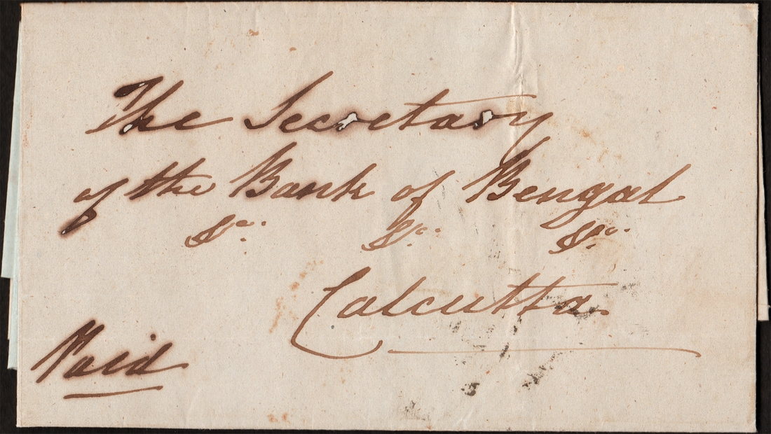 Pre-stamp cover of India — Benares HG 12, back (COV-3690)