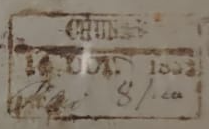 Chunar HG 5 — pre-1854 Indian handstamp, 1853, Red
