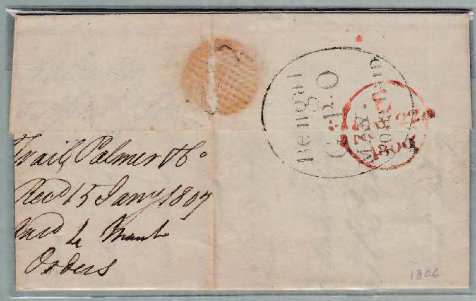 1806 Calcutta SD2 pre stamp cover — COV-4583
