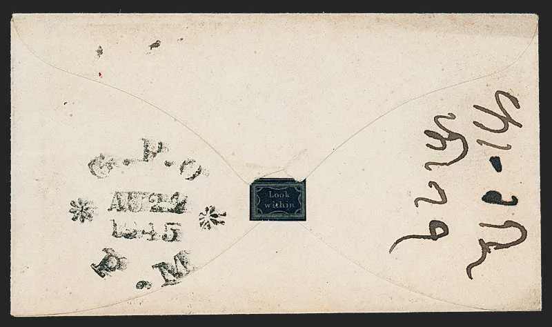 Nassick HG 2 pre stamp cover — back (COV-441)