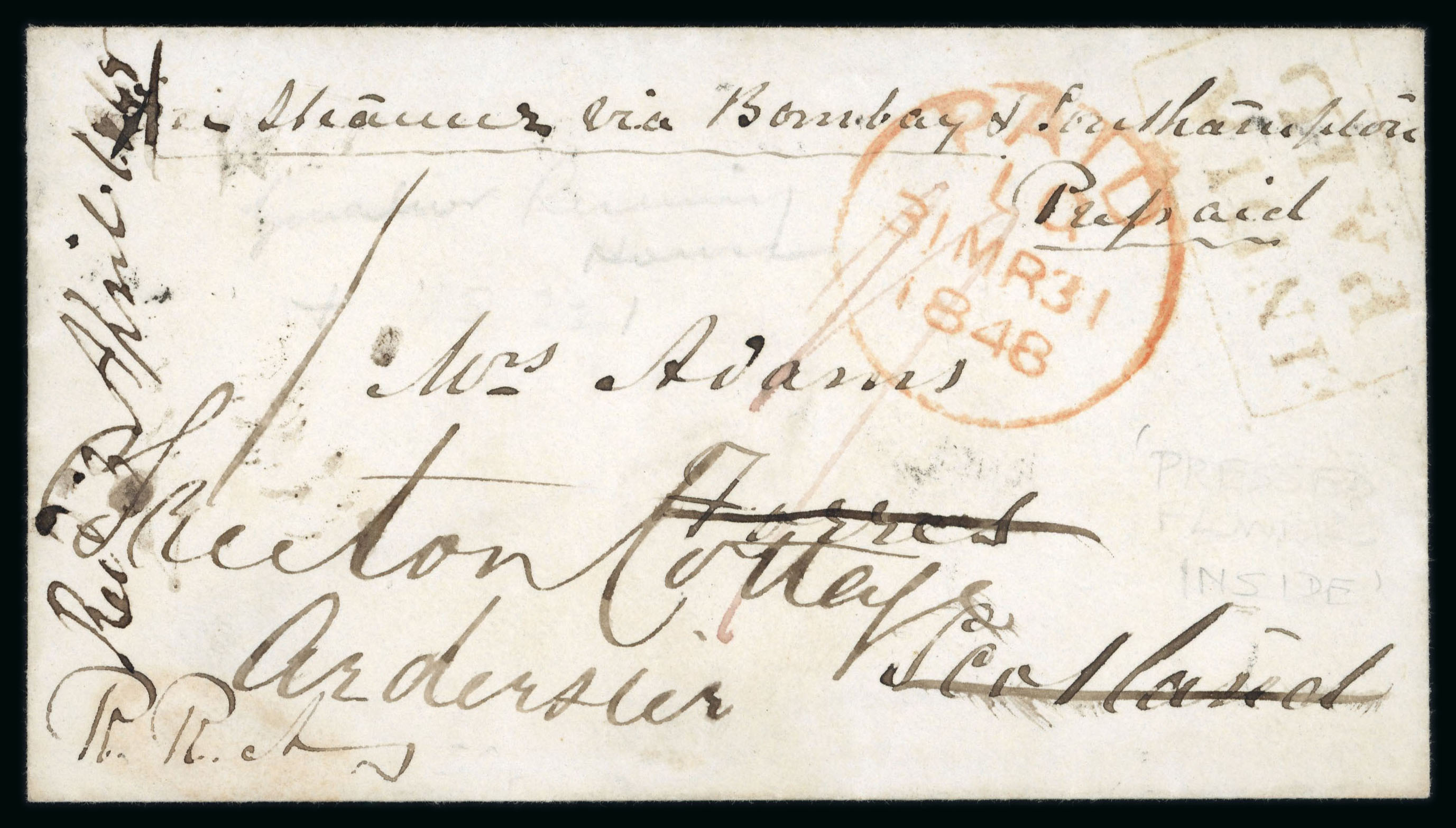 Pre-stamp cover of India — Gwalior HG 7, scan 2 (COV-4981)