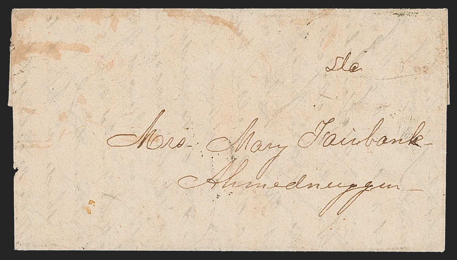 Ahmednugur HG 3 pre stamp cover — back (COV-03)
