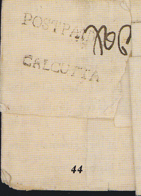 1780 Calcutta HG 2 pre stamp cover — COV-1036