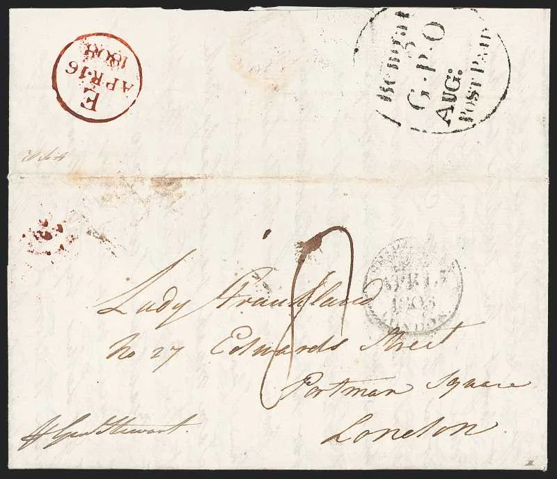 1807 Calcutta SD2 pre stamp cover — COV-215