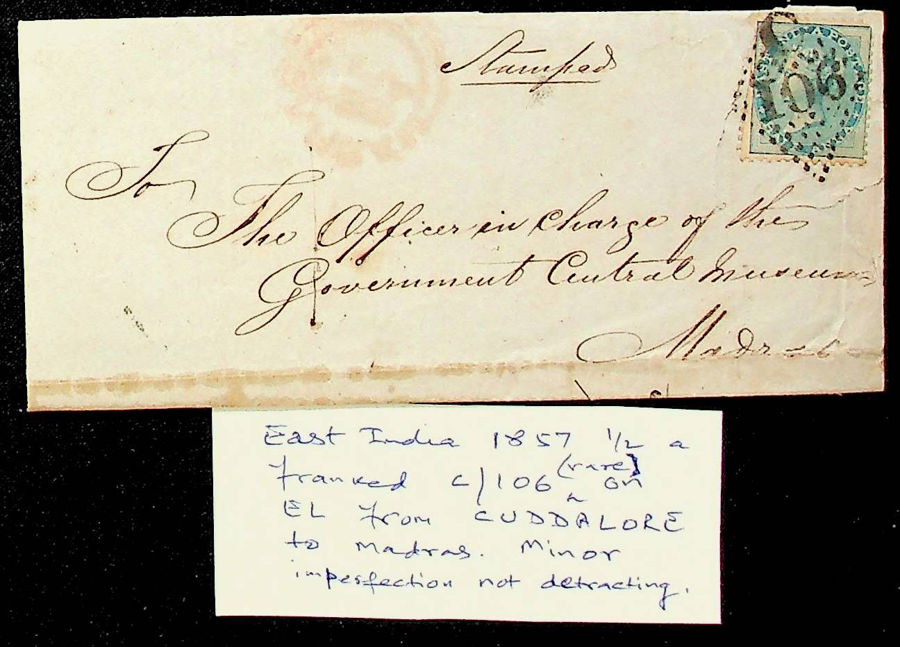 Cuddalore HG 6 pre stamp cover — scan 2 (COV-4691)
