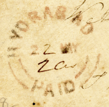 HG 4 handstamp from Hydrabad (Scind)