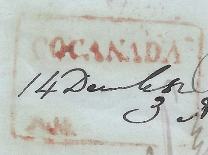 HG 1 handstamp from Cocanada