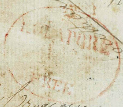 Handstruck stamp of India — Kolapore HG 2 pre-1854 handstamp