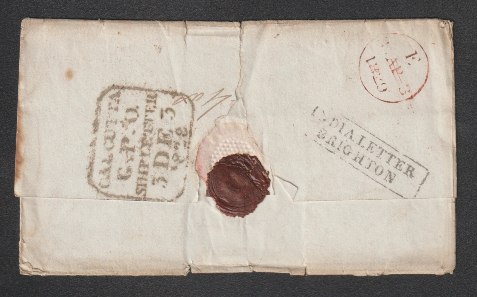 3 December 1828 Calcutta SD9 pre stamp cover — COV-4626