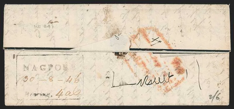 Nagpore HG 3 pre stamp cover — back (COV-288)