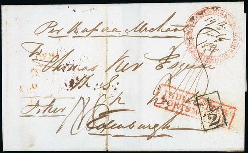 19 July 1830 Penang FP 3 pre stamp cover — COV-4345