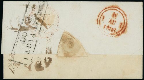 13 January 1836 Penang FP 3 pre stamp cover — COV-4356