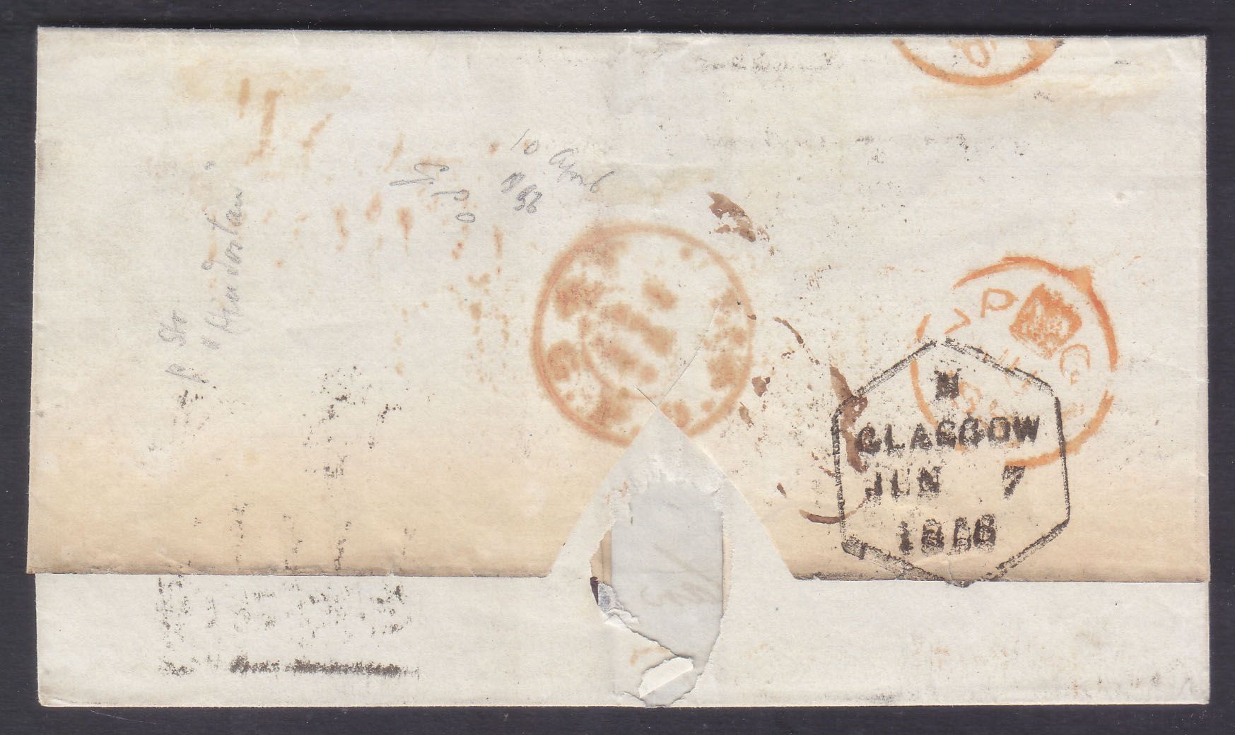 Calcutta SD17 pre stamp cover — scan 2 (COV-3661)
