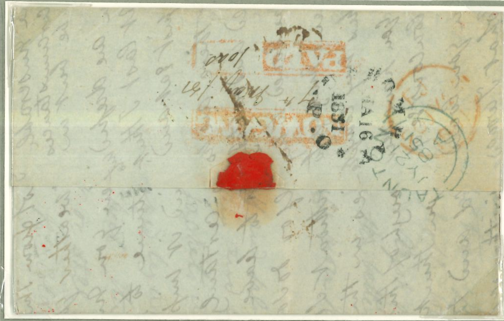 7 May 1851 Nowgong HG 1 pre stamp cover — COV-1139