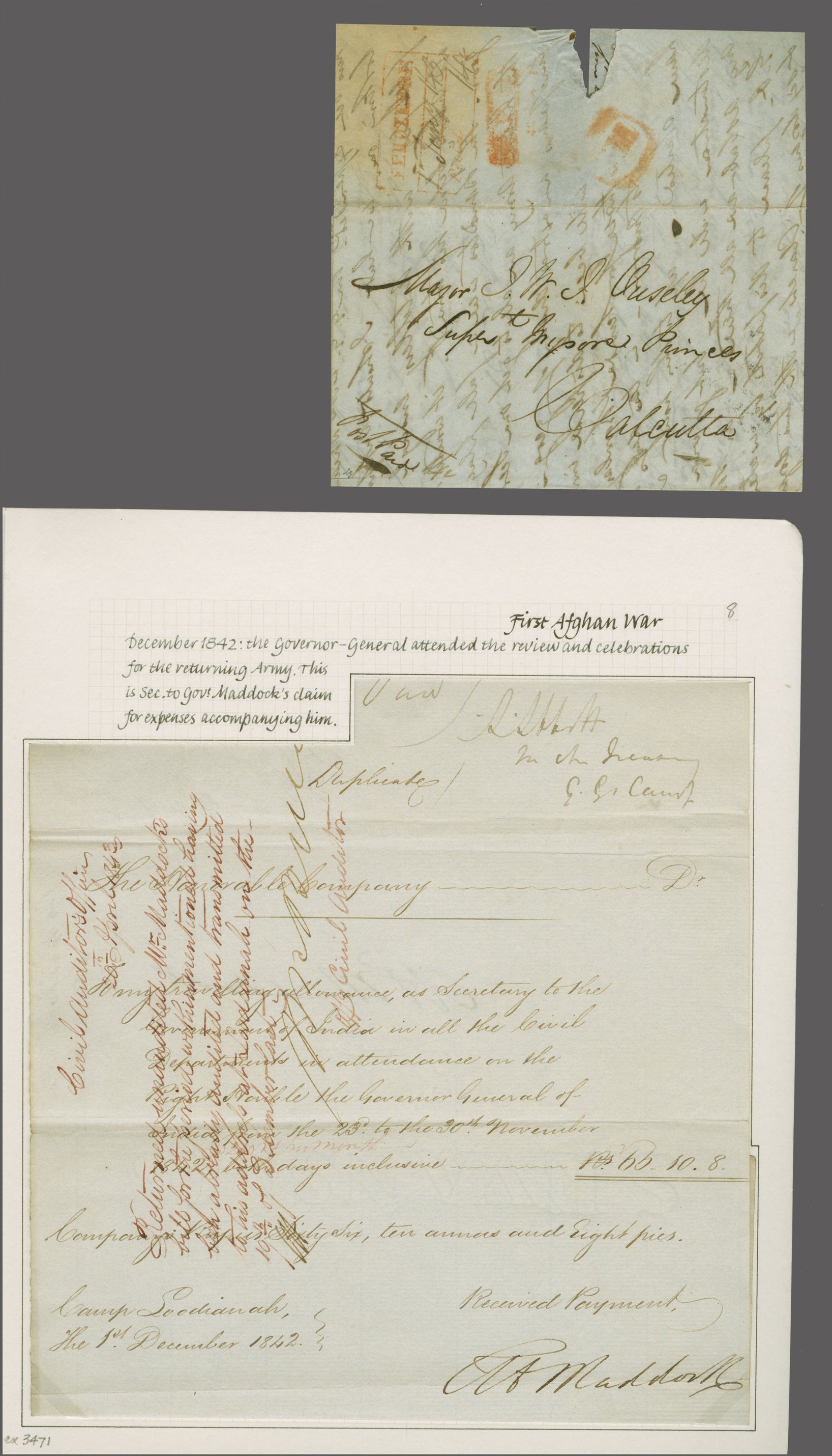 Pre-stamp cover of India — Ferozepore HG 1, scan 3 (COV-5135)