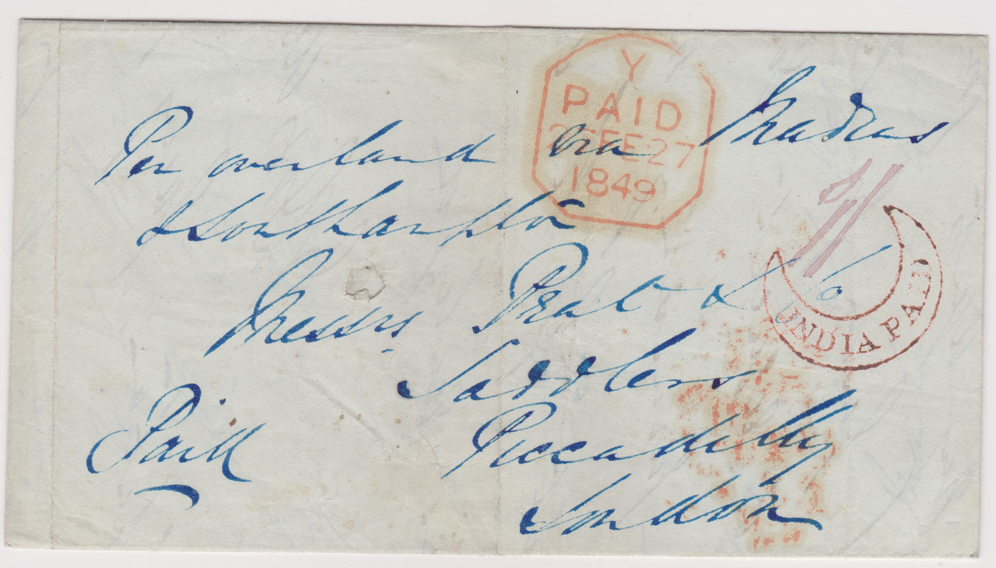 Masulipatam HG 6 pre stamp cover — scan 2 (COV-965)