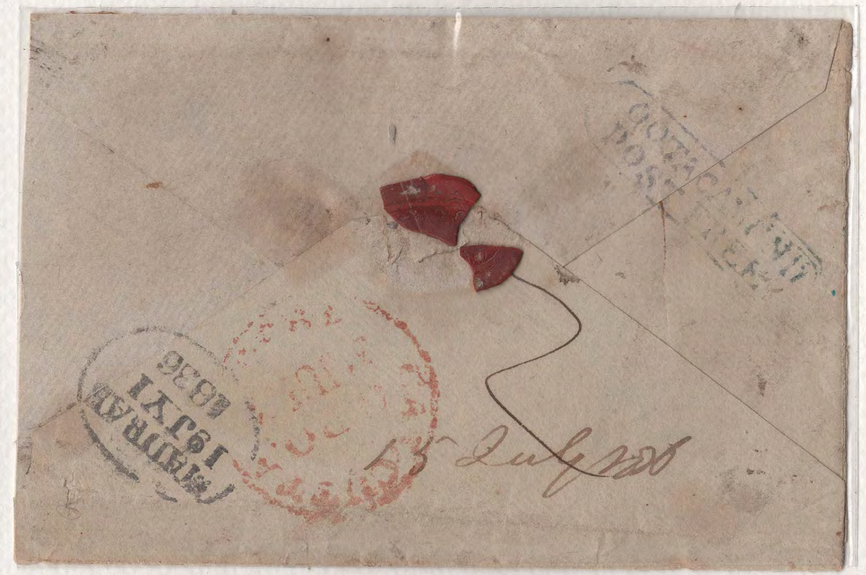 COV-2446 — 19 July 1836 Ootacamund HG 3 pre-stamp cover