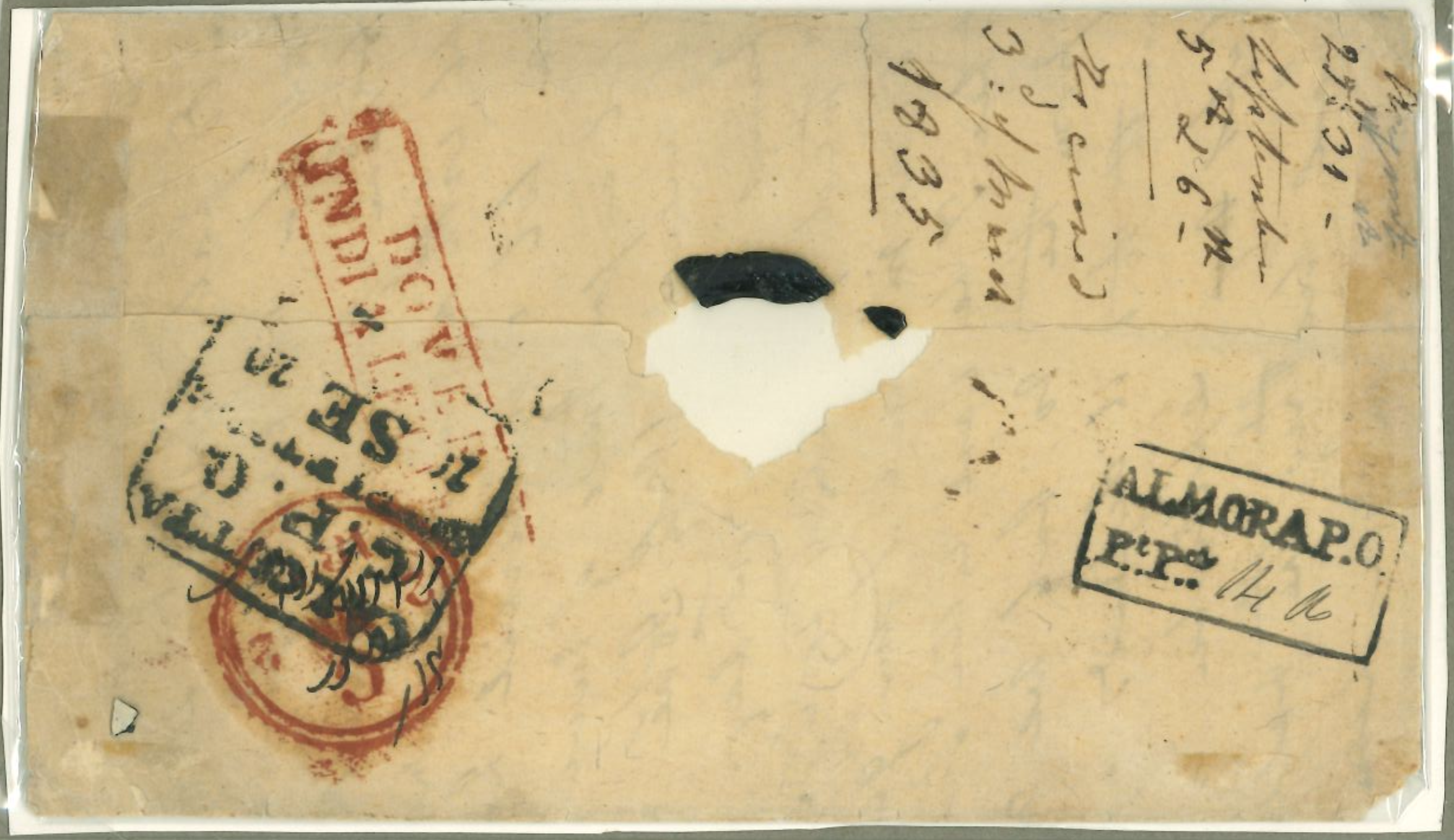 23 August 1834 Almora HG 1 pre stamp cover — COV-2700