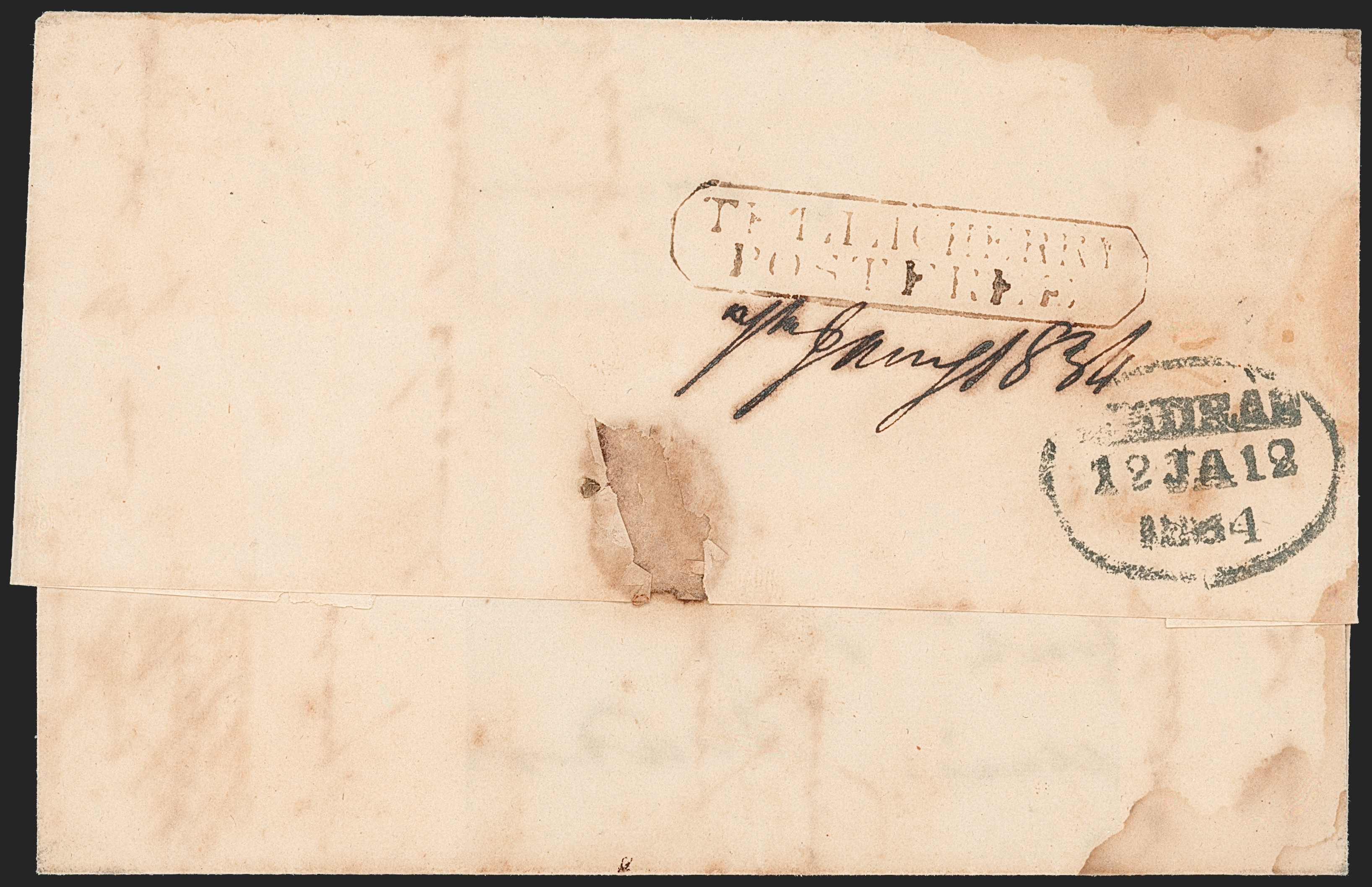 1834 Tellicherry HG 4 pre stamp cover — COV-696
