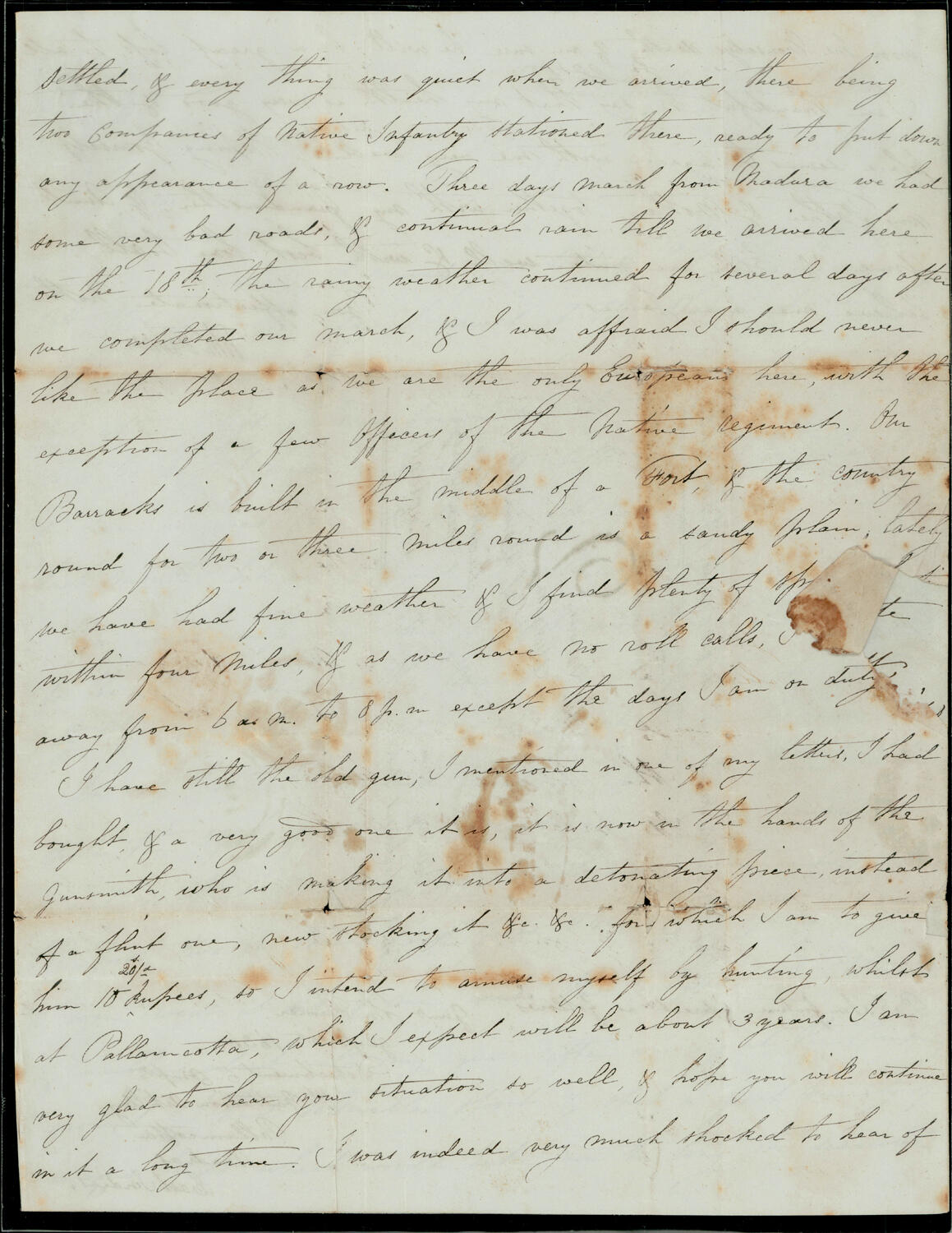 Palamcotah HG 9 pre stamp cover — front (COV-4390)