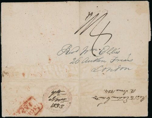 7 November 1833 Penang FP 3 pre stamp cover — COV-4357