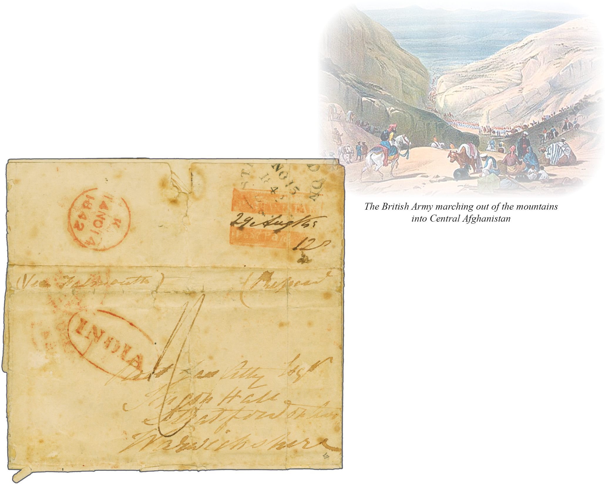 Pre-stamp cover of India — Afghanistan FP 4, scan 2 (COV-5130)