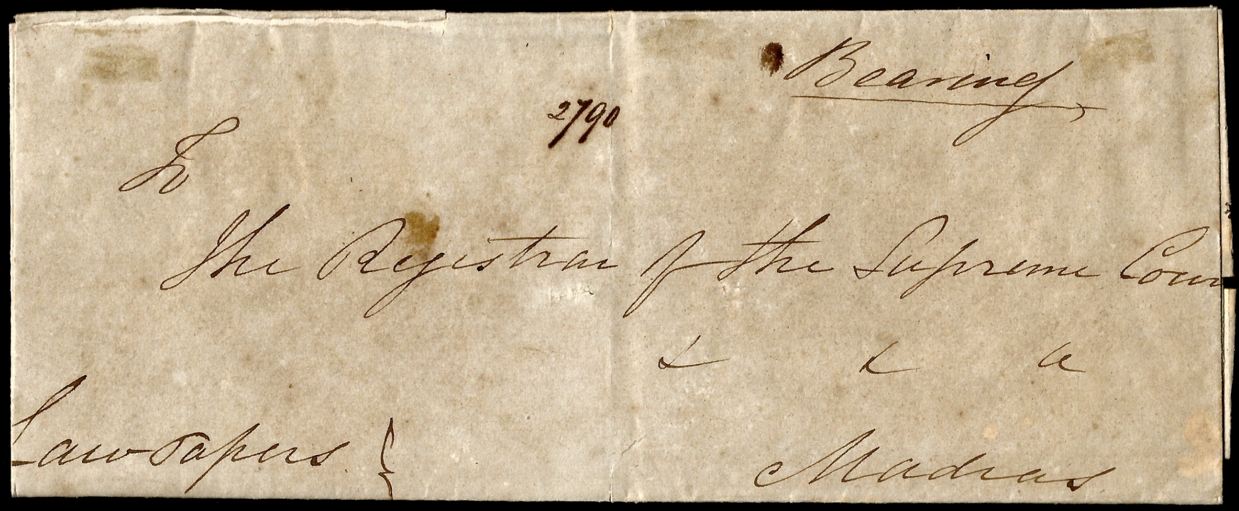 Coonoor HG 2 pre stamp cover — front (COV-4207)