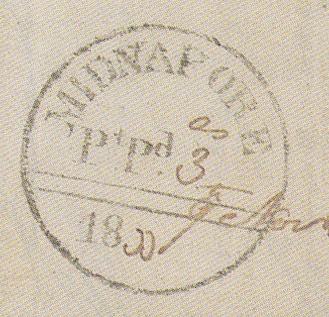 HG 3 handstamp from Midnapore