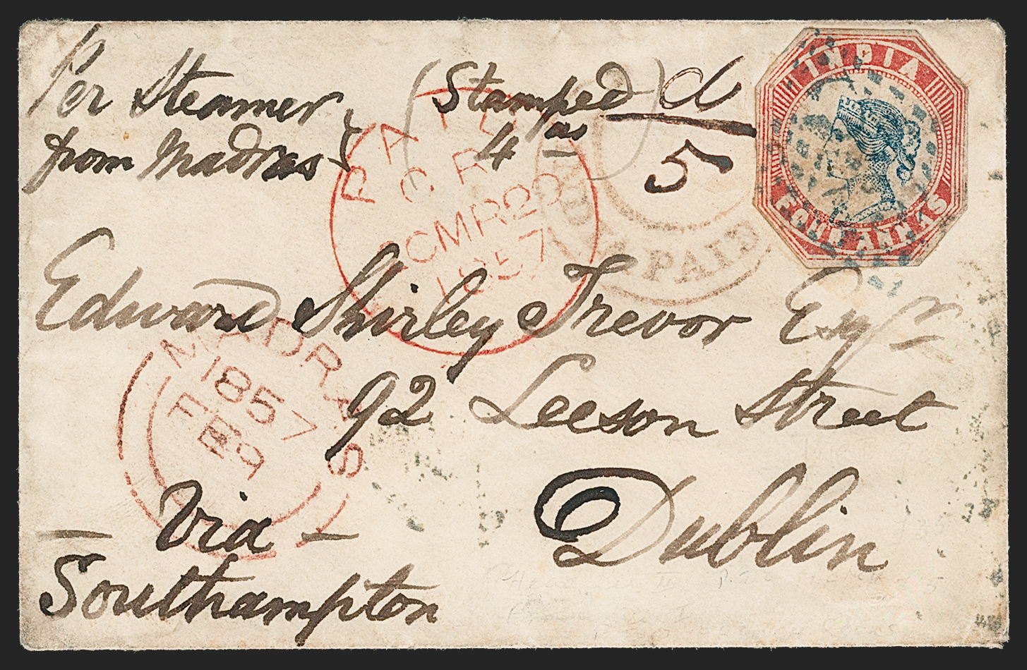 French Rocks HG 1 pre stamp cover — back (COV-3032)