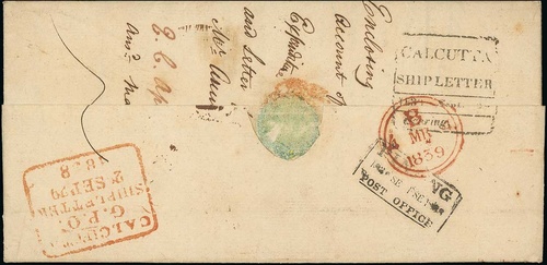 1 September 1838 Penang FP 4 pre stamp cover — COV-4353